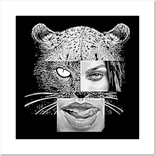 Cat Sexy Hot Woman Girl Leopard Black Panther Cheetah Cougar Posters and Art